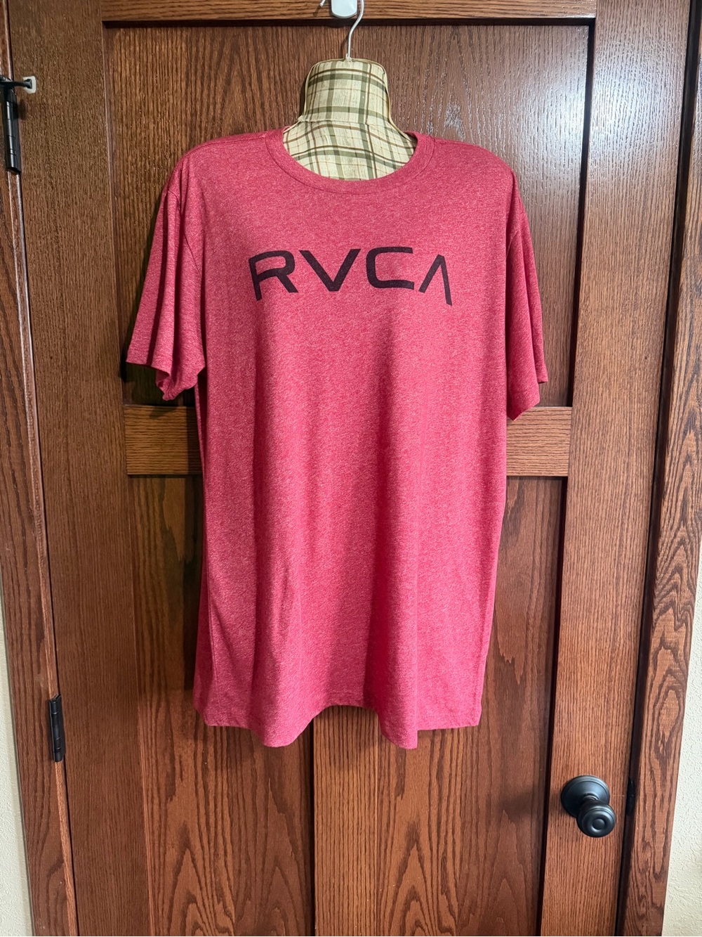 RVCA Heather Red Short Sleeve Logo Tee
